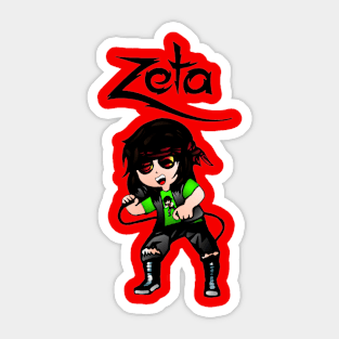 Zeta con camiseta verde Sticker